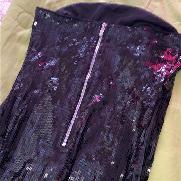 Strapless Black high low sequins dress - Picture 9 of 9